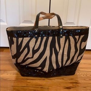 ❌SOLD❌Muche et Muchette Zebra print Beach Tote
